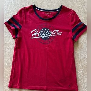 Tommy Hilfiger Red and Navy Tee